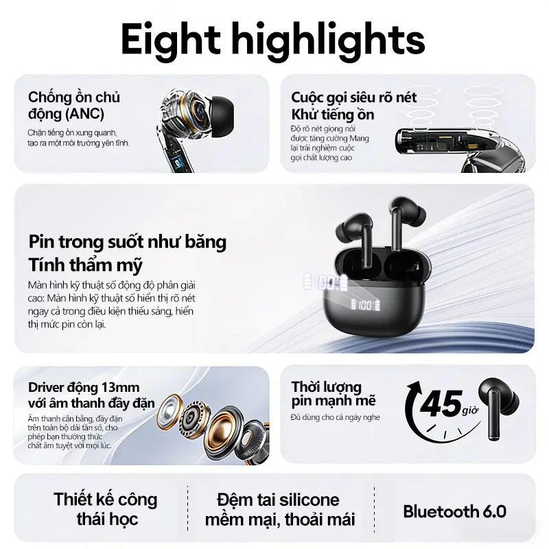 Tai nghe không dây lenovo LE232 ANC với khử tiếng ồn, cuộc gọi rõ nét và âm trầm sâu, tai nghe Bluetooth 6.0 với màn hình hiển thị pin LED, thời gian phát nhạc lên đến 45 giờ, ENC cho cuộc gọi rõ ràng khi đi làm và du lịch | BigBuy360 - bigbuy360.vn Tai nghe không dây lenovo LE232 ANC với khử tiếng ồn, cuộc gọi rõ nét và âm trầm sâu, tai nghe Bluetooth 6.0 với màn hình hiển thị pin LED, thời gian phát nhạc lên đến 45 giờ, ENC cho cuộc gọi rõ ràng khi đi làm và du lịch | BigBuy360 - bigbuy360.vn