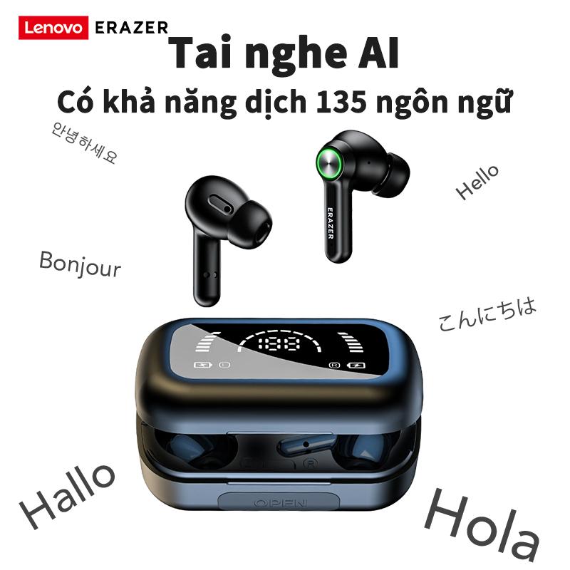 Tai nghe dịch AI, Lenovo ERAZER XP11, hỗ trợ 135 ngôn ngữ, sạc điện khẩn cấp, chức năng tai nghe Bluetooth và dịch AI gương, bốn trong một, khử tiếng ồn, chất lượng âm thanh HIFI, cuộc gọi HD, không thấm nước, bảo hành 2 năm, Lenovo cung cấp