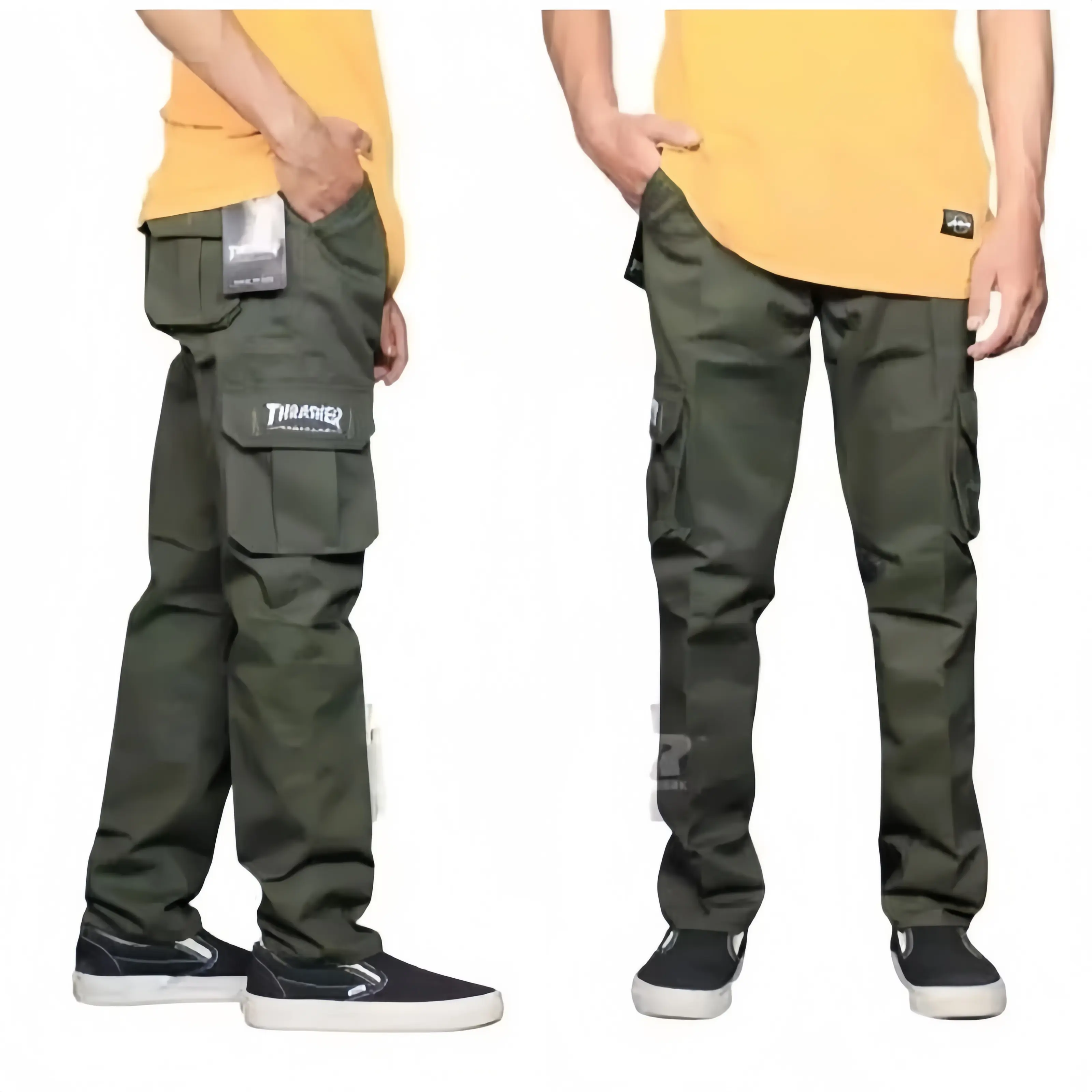 Celana Cargo Panjang Thrasher Pria Bahan Tebal Nyaman Di Pakai Size 28-38 Celana Kargo Bordir Panjang Laki-Laki Dewasa Terbaru