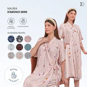 DYD LABEL Naura Kimono Mini Daster Busui & Lahiran Friendly Bahan Rayon Premium Size Jumbo Dress Ibu Hamil Fit to XS-XXL