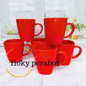 Promo 6 pcs cangkir melamin kotak tebal tahan panas tahan banting