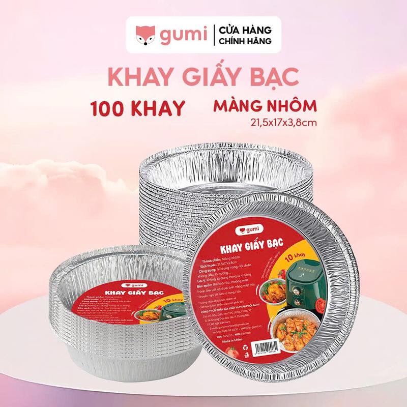 Combo 30, 50, 100 Khay Giấy Bạc Gumi Lót Nồi Chiên Không Dầu, Lò Nướng - Khuôn…