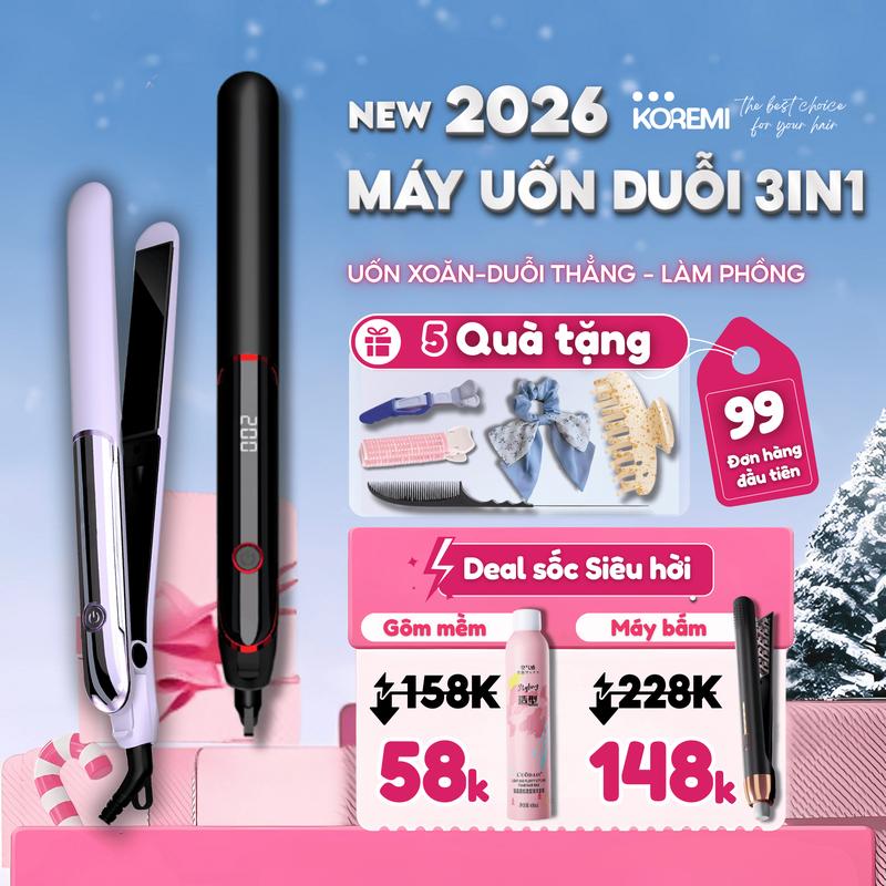  Máy duỗi tóc uốn tóc xoăn kẹp thẳng tóc kiểu Hàn Quốc máy làm tóc 3in1 Women mayu ontocxoan may dapphong 