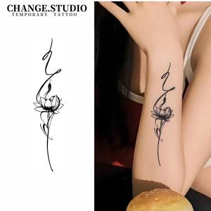 Hình xăm, Thiết kế rắn và hoa sen Hình xăm tạm thời Kéo dài trong 15 ngày. Chống thấm nước và chống cọ xát Miếng Dán Hình Xăm temporary  tattoo