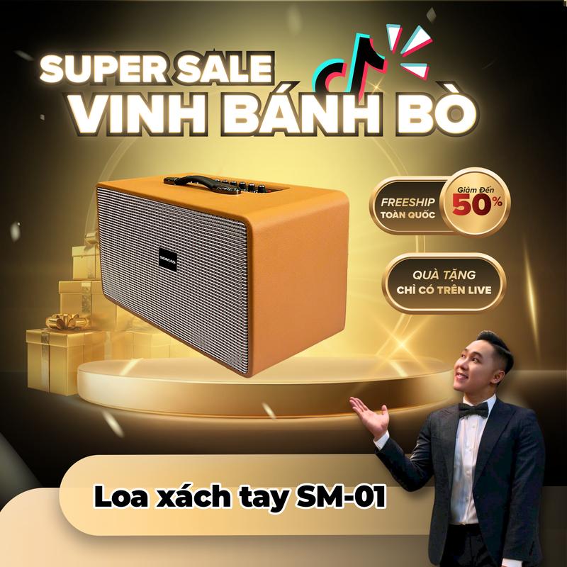 VINHBANHBO - SOMAS Loa Bluetooth Karaoke Nghe Nhạc SM01 Công Suất lớn Karaoke Hay Tặng kèm 02 Micro cao cấp Nghe Nhạc Cực Hay Âm Thanh Lớn Sống Động Pin Trâu Chính Hãng BH 12 Tháng