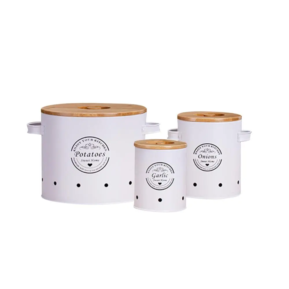 3 Pieces Garlic Potato Onion Keeper Airtight Food Storage Container Set