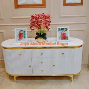 Meja TV klasik oval mewah modern panjang 140-160 ,  multiplek khusus Jabodetabek