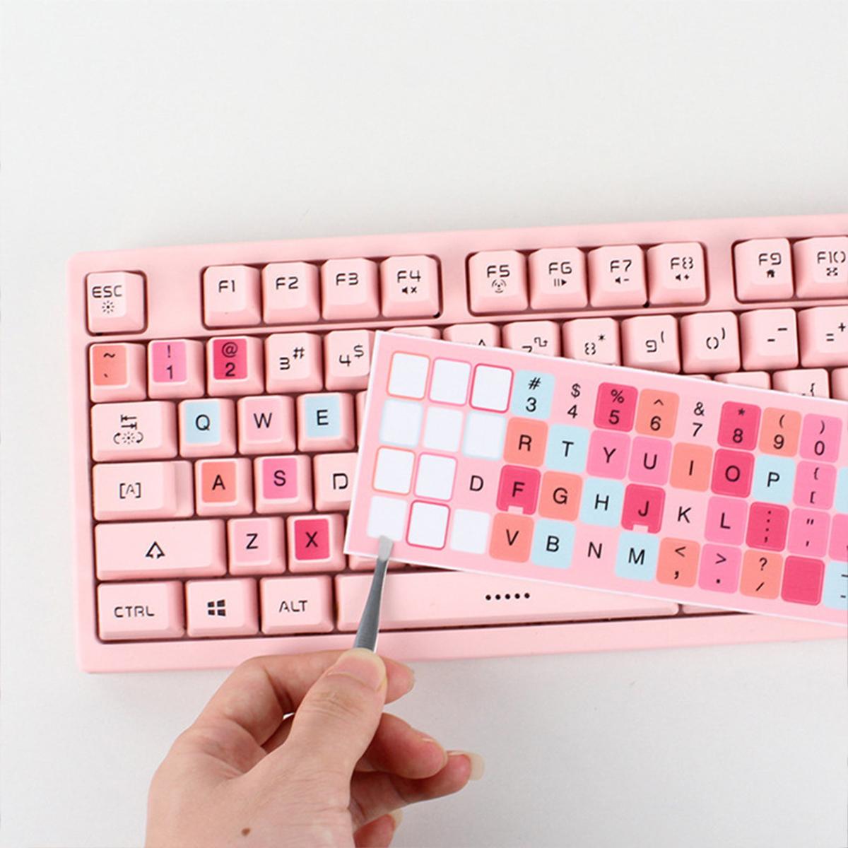 Keyboard Protector Pelindung Keyboard Laptop Stiker Keyboard Universal 18×6.5cm Warna Menarik & Tidak Luntur Pink Coklat Biru Anti Aus & Tahan Lama