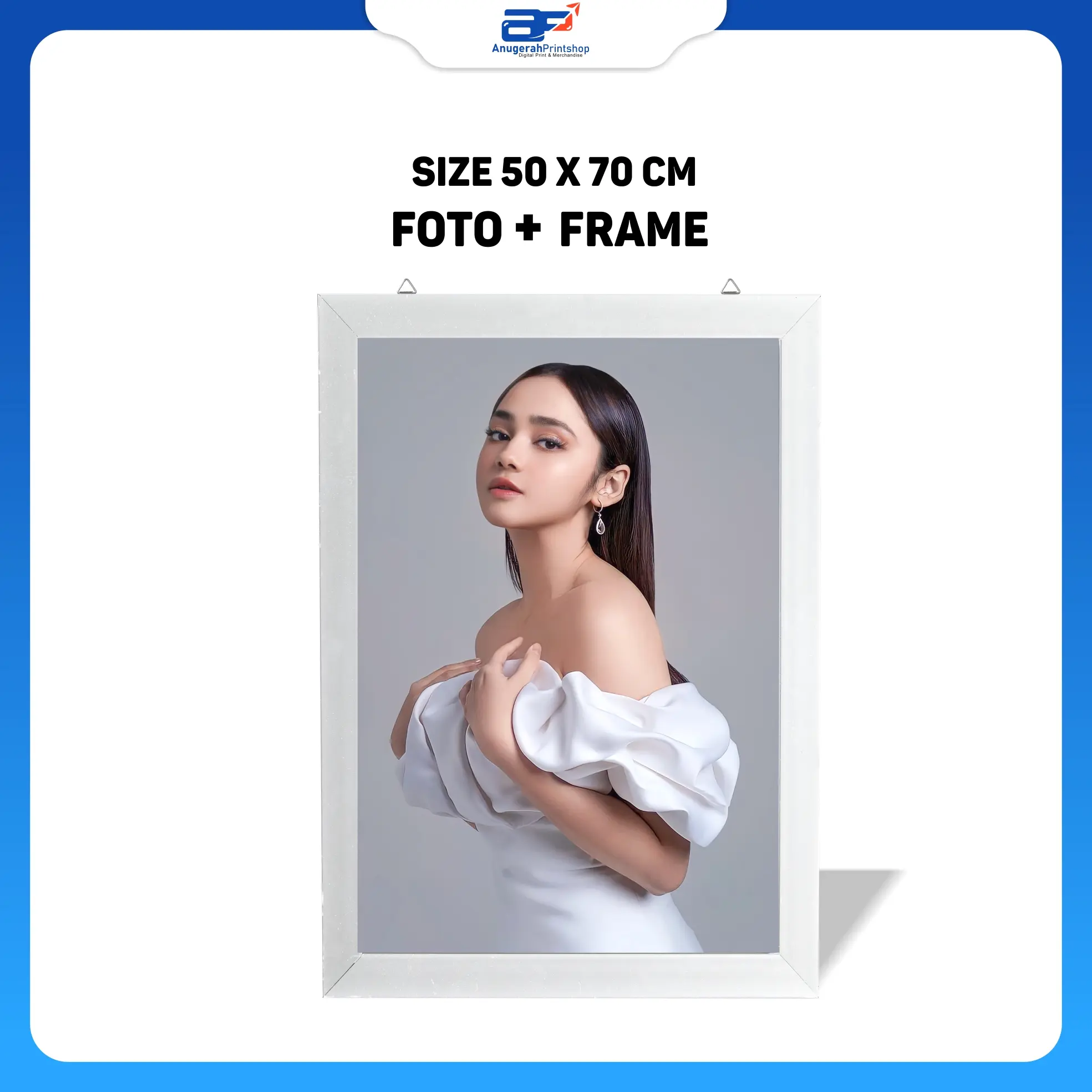 (COD) CETAK FOTO 20R + BINGKAI JUMBO 50x70 CM FRAME EXCLUSIVE TANPA KACA DEKORASI WEDDING SIGN dekorasi bukan musiman prakarya bingkai foto