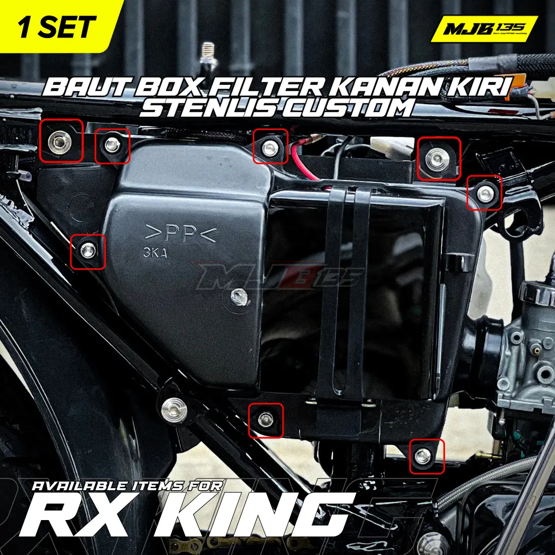 BAUT L STENLIS BOX FILTER KANAN KIRI RX KING RXKING STENLIS CUSTOM ( 1 SET 9 BAUT )