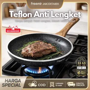 [MALL DAY] freemir Teflon Penggorengan 24 cm Granit Kayu Wajan Anti Lengket Goreng/Tumis/Panggang Teflon Panggangan Teknologi 5 Ring Premium Upgrade Perlengkapan Kitchenware Premium