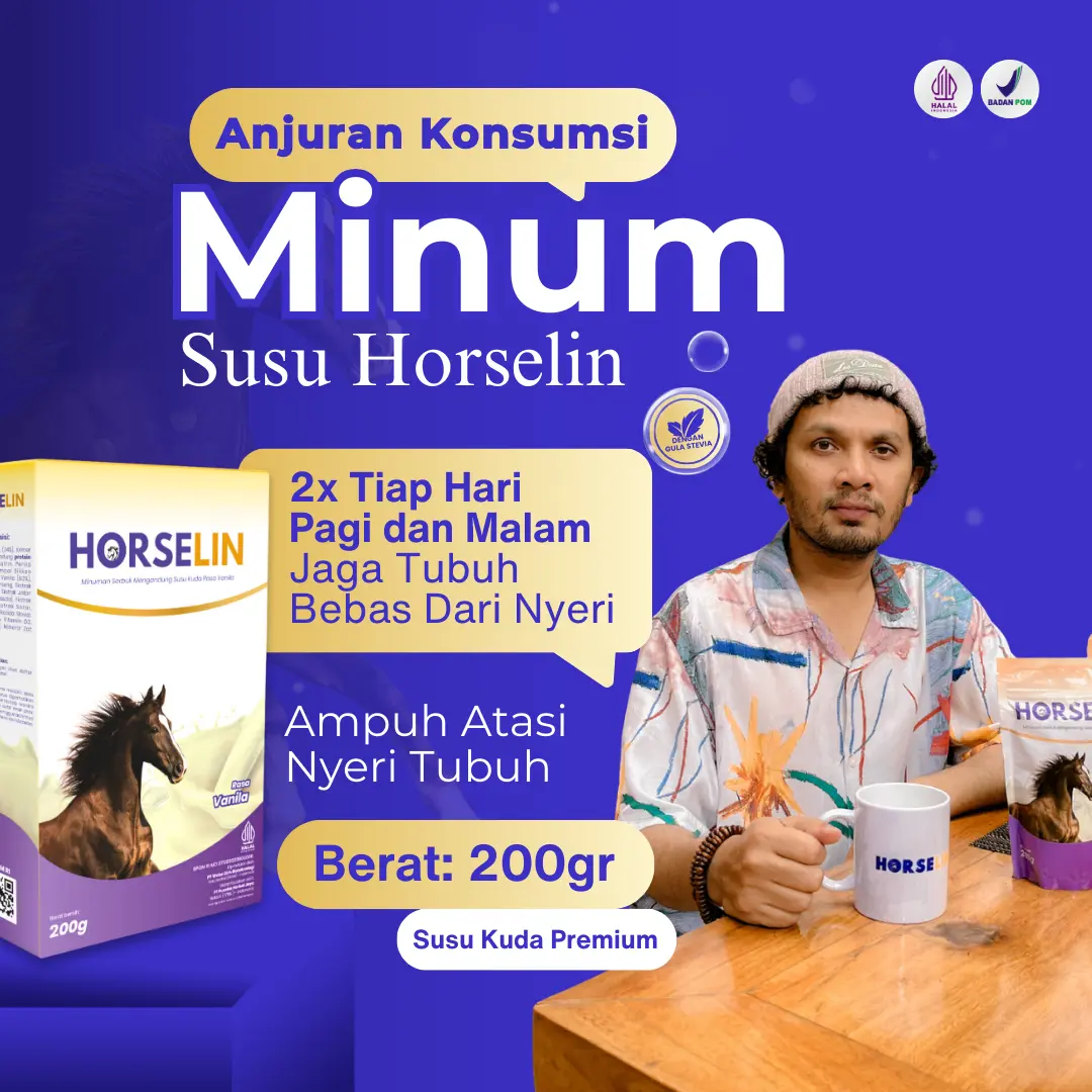 Horselin - Susu Kuda Liar Original Paket 1 Box Milk Vanilla Dairy Bubuk 200 gram