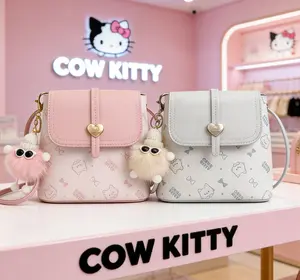 COW KITTY Tas Selempang Vertikal - Motif Kucing Imut dengan Dua Varian Warna