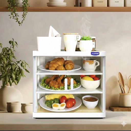 Food cabinet susun 3 rak dapur rak penyimpanan serbaguna (naiba nandos)