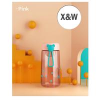 Gambar X&W Botol Minum Plastik J-2400 Bear Space Bottle With Handle Silicone - Pink dari X&W Kota Bogor 4 Tokopedia
