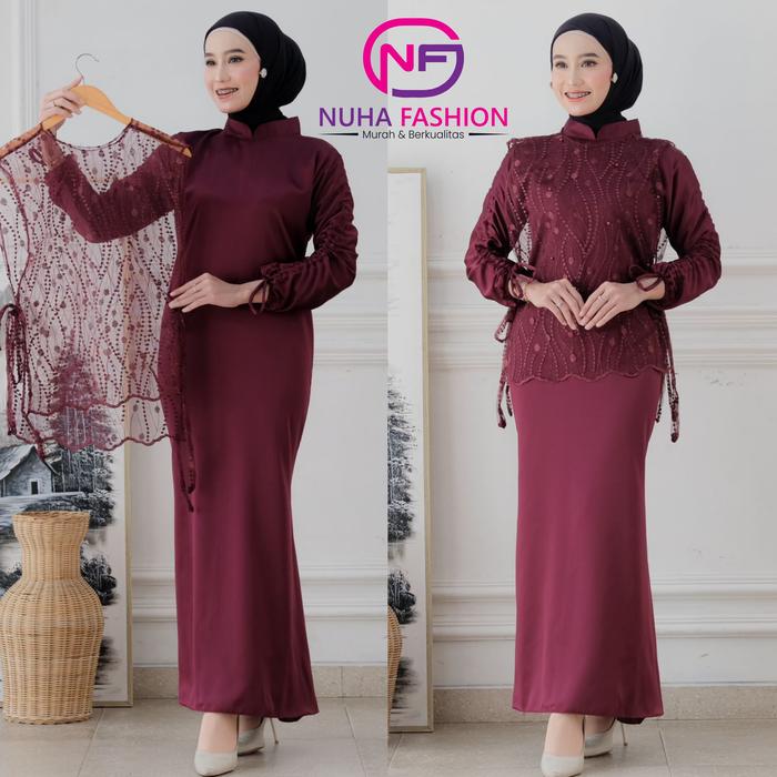 dress brokat kombinasi satin Gaun Satin Kombinasi Brokat - Jual Gaun Satin Kombinasi Brokat Terbaru  Indonesia | Gaun Pesta Satin Brokat | Dress Kondangan Kombinasi Saten |  Outer Dan Dress Satu Pasang
