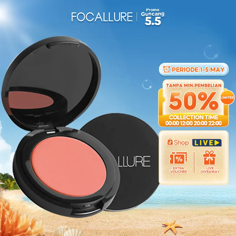 [Official] FOCALLURE Blush on Natural Pressed Blusher Long Lasting Up to 12 Hours