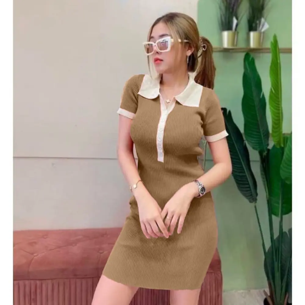 Dress Claudia Knit Premium Viral Terbaru Daster Bumil