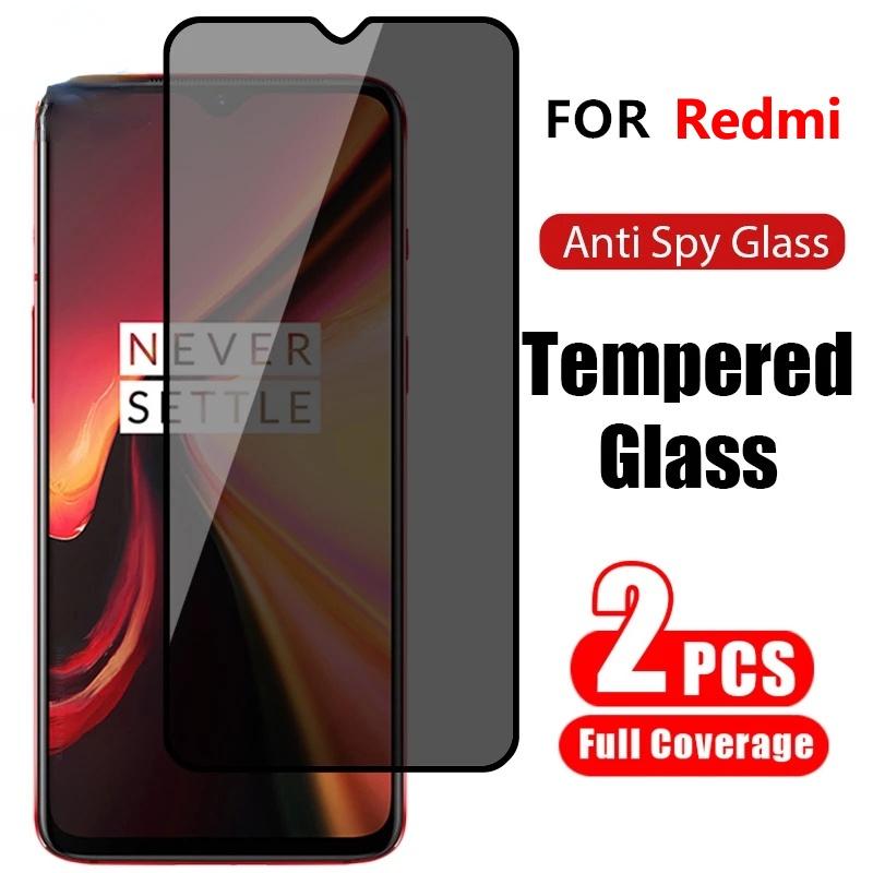 Xiaomi kính cường lực riêng tư chống gián điệp, 2 miếng, Mi Redmi Note 13 12S 12 12C 11S 11 10C 10S 10 9 9C 9A 9S 8 7 13C 10S 9A 9T 10T A1 A2 Poco M5 X5 X3 M3 F5 X5 NFC Pro, màng bảo vệ kính cường lực
