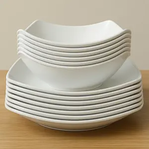 12 PCS PIRING MANGKOK SEGI LENGKUNG Plastik PP5 Tebal MIE SOTO RAMEN BAKSO JEPANG SET