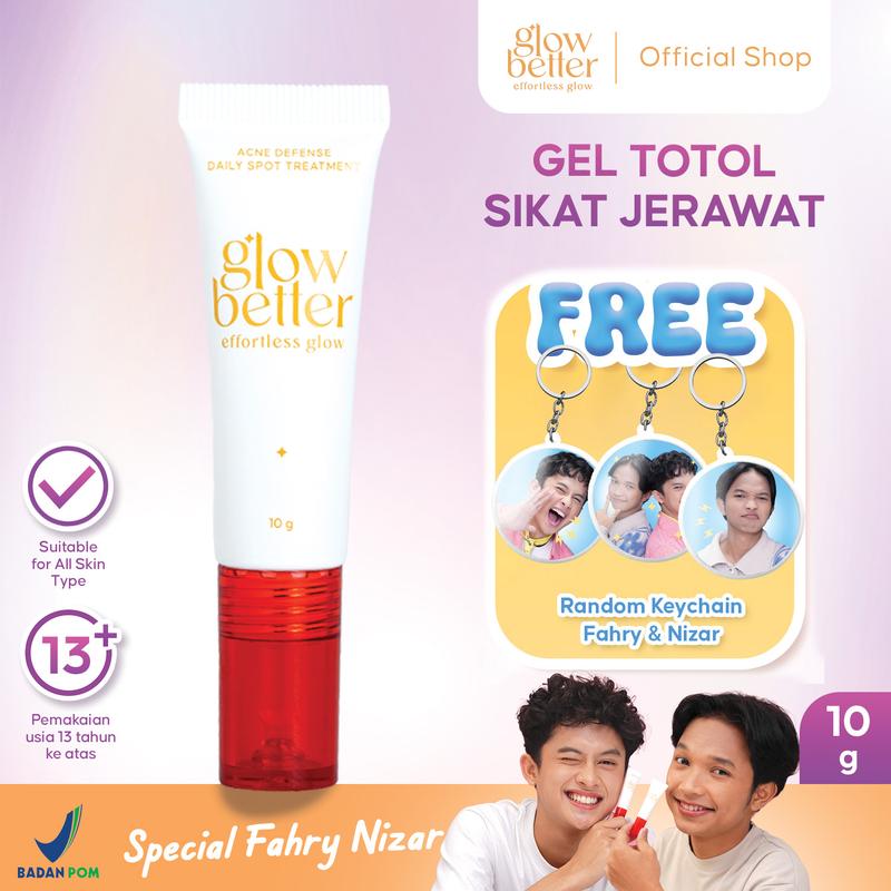 [FAHRY & NIZAR SPECIAL] Glow Better Acne Defense Daily Spot Treatment 10g Perawatan Gel Totol Jerawat Baik Untuk Kulit Berjerawat dan Kusam 0