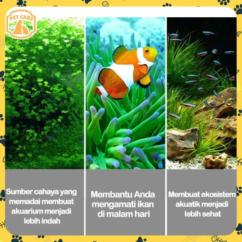 Lampu Led Aquarium Gantung Akuarium 20-90CM Aquascape Ikan hias Led Varian Lampu Rumput Air Tangki ikan 2