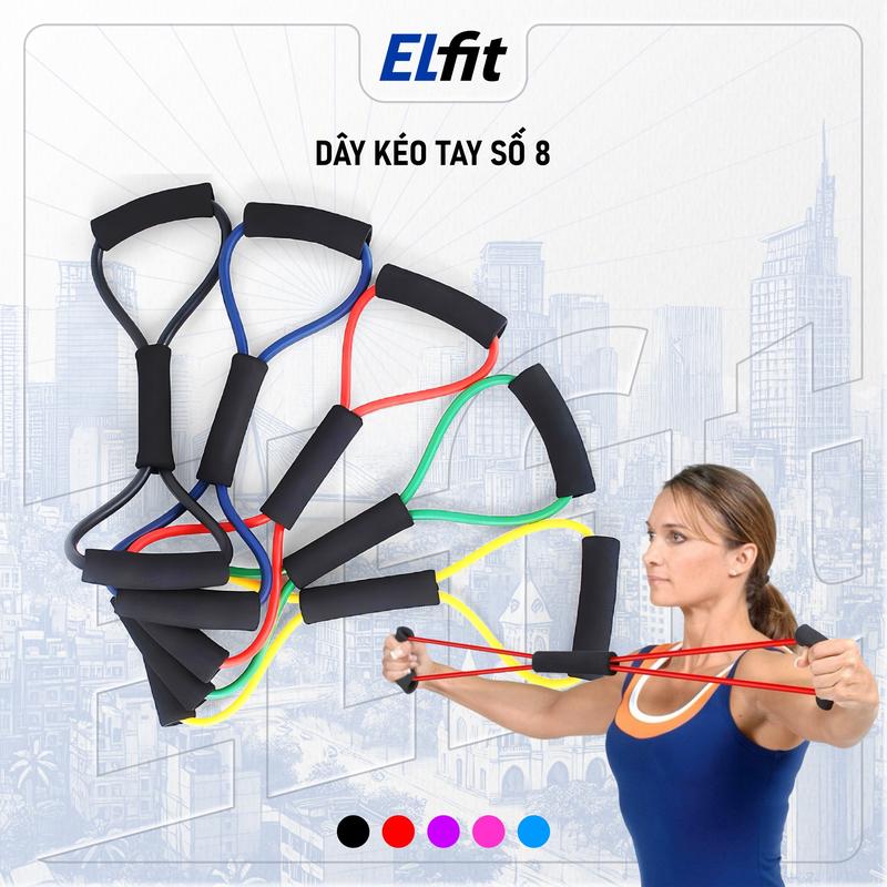  Dây Kéo Tập Gym Dây Kháng Lực Tập Chân Mông Nam Nữ Chất Liệu Cao Su Tự Nhiên Vòng Số 8 Tập Cơ Tay 