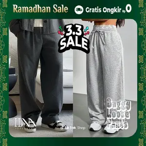 Celana Baggy Sweatpants Jogger Highwaist Korean Style Training Pria dan Wanita Casual sport