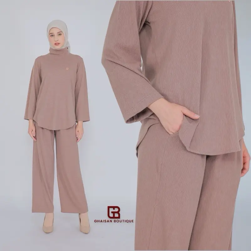 Larisa One Set || One Set Wanita Atasan Wanita dan Celana Kulot Wanita Baju Kerah