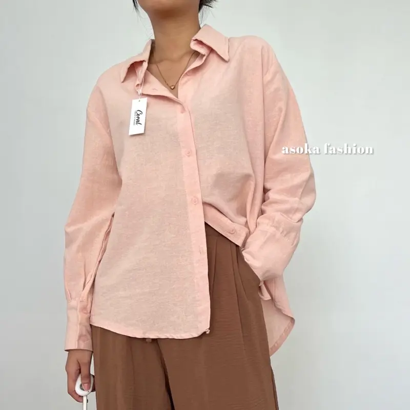 ASOKA Liza Shirt 550 - Kemeja Linen Basic Shirt - Kemeja Wanita Kemeja Polos 8