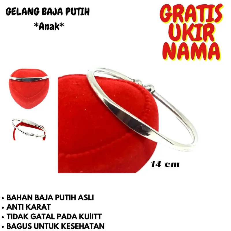 GELANG MONEL ANAK, GRATIS UKIR NAMA,GELANG ANTI STEP,GELANG KESEHATAN, 4