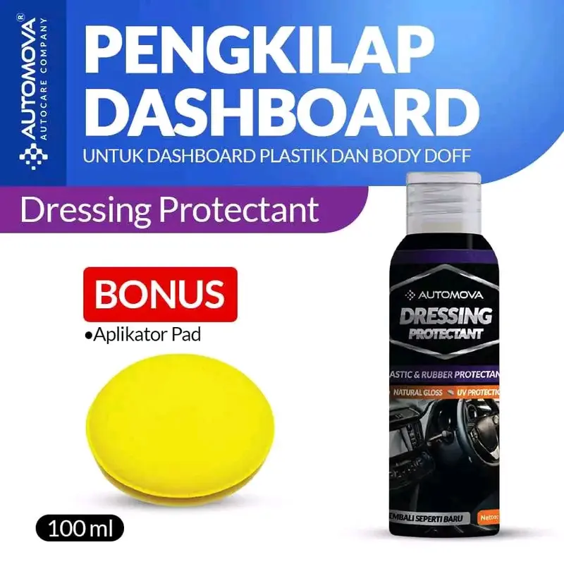 AUTOMOVA - PENGKILAP DASHBOARD DRESSING PENGHITAM BODY DOFF & SEMUA WARNA PLASTIK, KARET MOTOR 0