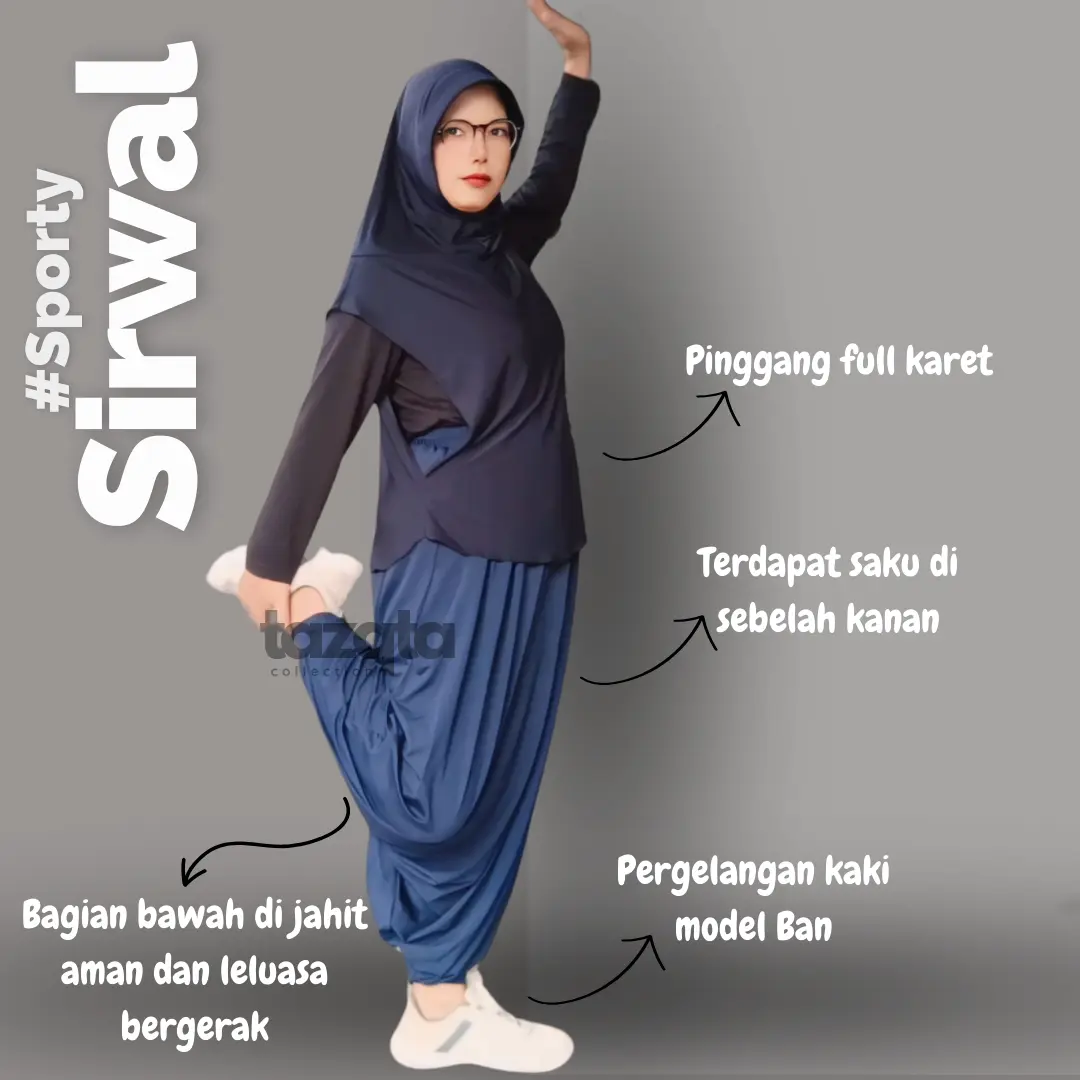 TAZQTA Rok Celana Olahraga Sirwal Muslimah