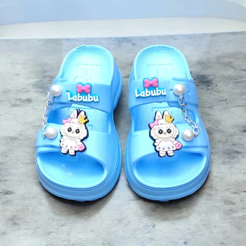 Sandal Selop Anak Perempuan Labubu Rantai Terbaru - Sepatu Anti Slip 2424 Rantai Kaki Fashion 3