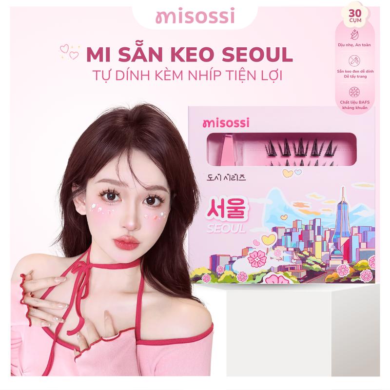 [Series Mi sẵn keo kèm nhíp] misossi Mi Giả Sẵn Keo Kèm Nhíp Seoul – Mi Cụm Hàn Quốc, Kiểu Dáng Mi Xéo, Phong Cách Quyến Rũ, Tiện Lợi Cho Du Lịch Và Selfie Nữ Women Cosmetic Trang Điểm Mỹ Phẩm