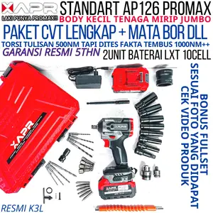 APR RAJA IMPACT WRENCH AP126promax 1000nm body kecil tenaga jumbo versi lengkap dari ap84 promax bor impek buka baut