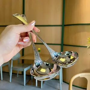 Stainless Soup Ladle Strainer Sup Sendok Kuah Saringan Centong Hotel Korea Style Sendok Sayur Kuah Alat Makan/Centong Sendok Kuah & Sayur Stainless/Centong Sayur Sendok Kuah Sup Alat Masak Stainless Steel Hot Pot Ladle Soup Anti Karat  jsayu
