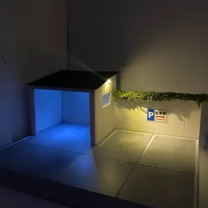Diorama Garasi Abu Muda 1:64 - With 2 Lampu