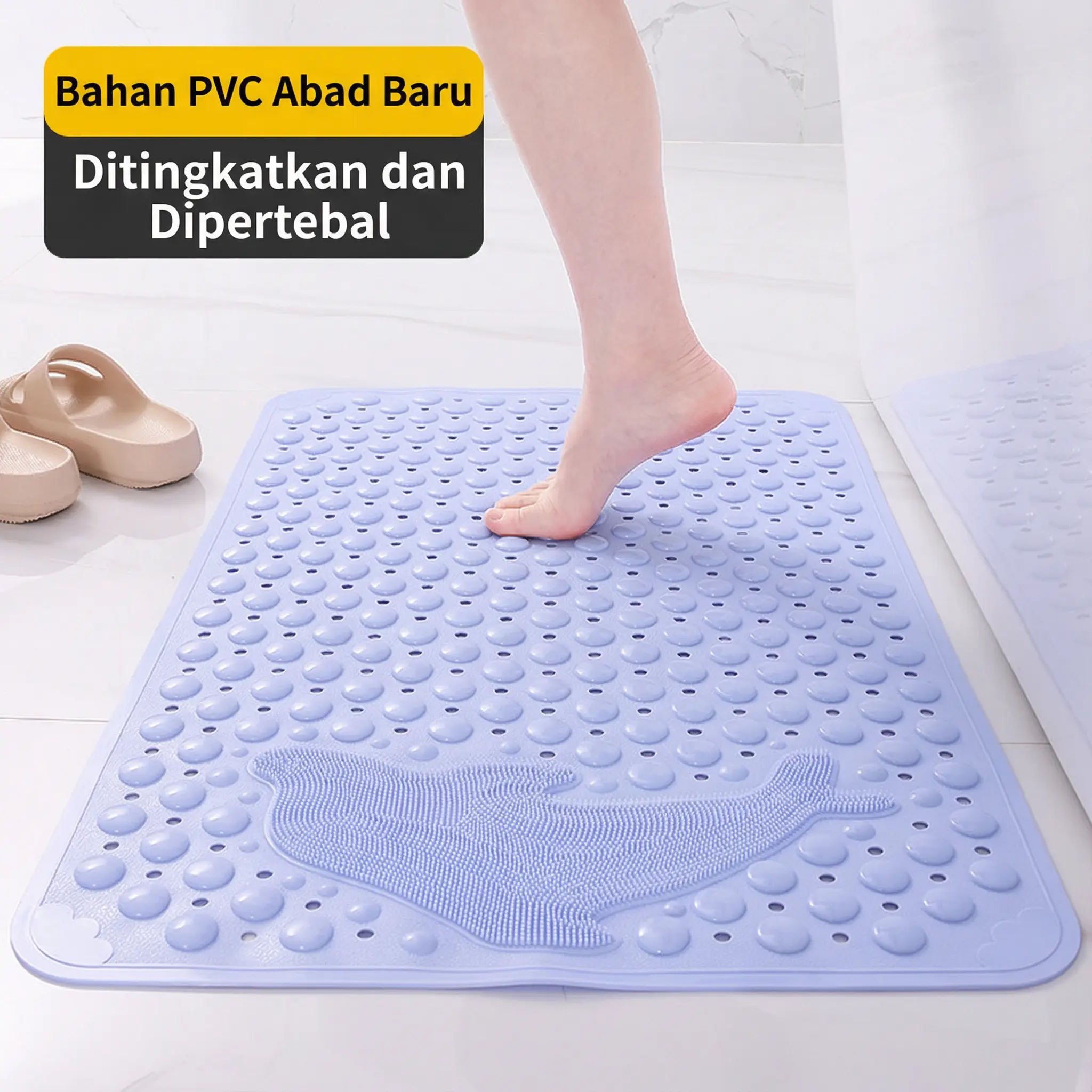 Alas Kamar Mandi PVC Anti Licin dengan Suction Cup Keset Mandi Tahan Air