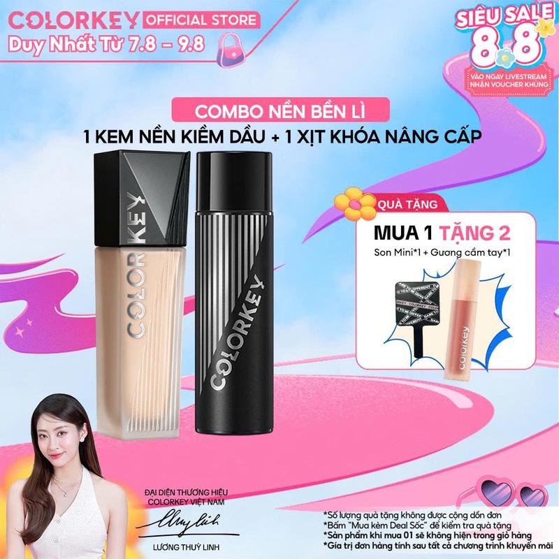 [GẶP GỠ TĂNG PHÚC] COMBO 1 Kem Nền Kiềm Dầu PHIÊN BẢN NÂNG CẤP +1 Xịt Khóa “Bản thiết kế vĩ đại ngày hè -  Nền bền lì ngại gì thời gian”