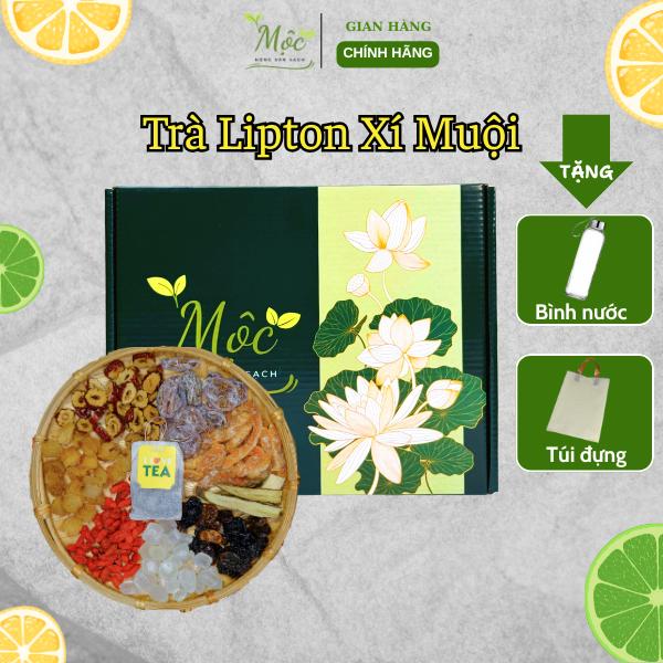  Trà Lipton Xí Muội Cam Thảo  Hộp 30 Gói + Tặng bình + Tặng túi  Thảo Mộc Quán 