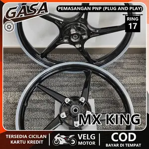 VELG PALANG 5 SP RING 17 Untuk Jupiter MX King, Vixion New/Nvl/Nva, R15 Old V1 V2, Exciter 150 (LC150), Y15/Y15ZR Velg Racing Ukuran Set d/b 160*17 PNP TANPA MODIF Warna Hitam / Black