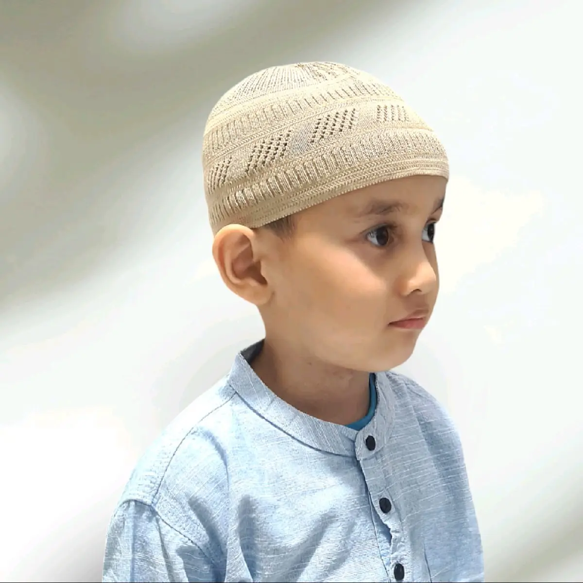 Topi Peci Anak Rajut Polos Model San'a dari Bahan Katun untuk Usia 1-10 Tahun - Fashion Muslim Adem Dipaki Dan Nyaman Kopiah Bayi Songkok Haji  Turki
