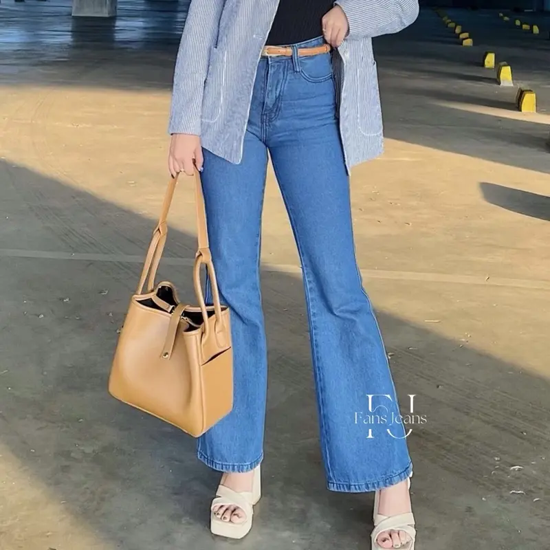 High Waist Jeans Streach Wanita Cutbray || Korean Style Straight Loose Cutbray Wanita Premium || Cutbray Jeans Wanita Bahan Melar Celana Panjang 4