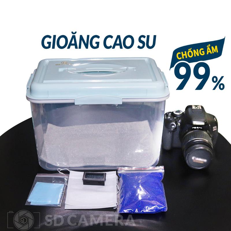Hộp Chống Ẩm Cho Máy Ảnh 10L + Hạt Hút Ẩm + Ẩm Kế + Khăn lau lens Full Combo