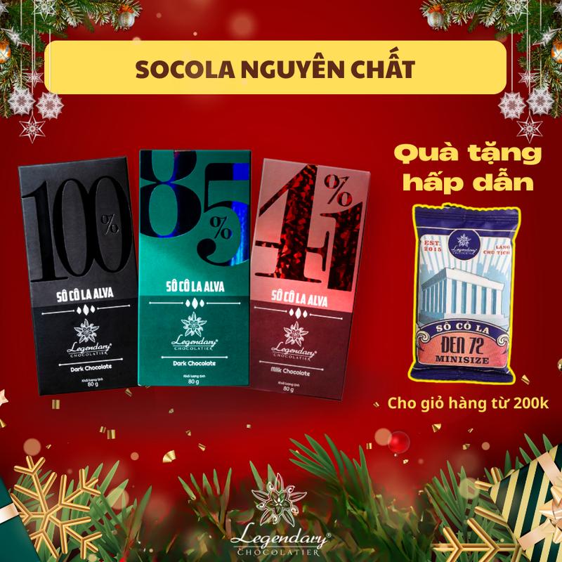 Thanh Socola Ăn kiêng không đường ăn chay Alva Legendary 80g - bánh kẹo ít ngọt cho người tiểu đường