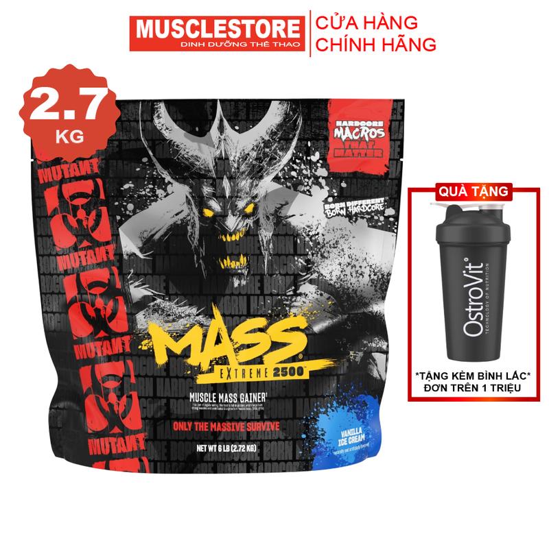Bột Mutant MASS EXTREME 2500 6LBS (2.72KG) Bổ Sung Protein, Calories Cao, Chứa Enzym Tiêu Hoá