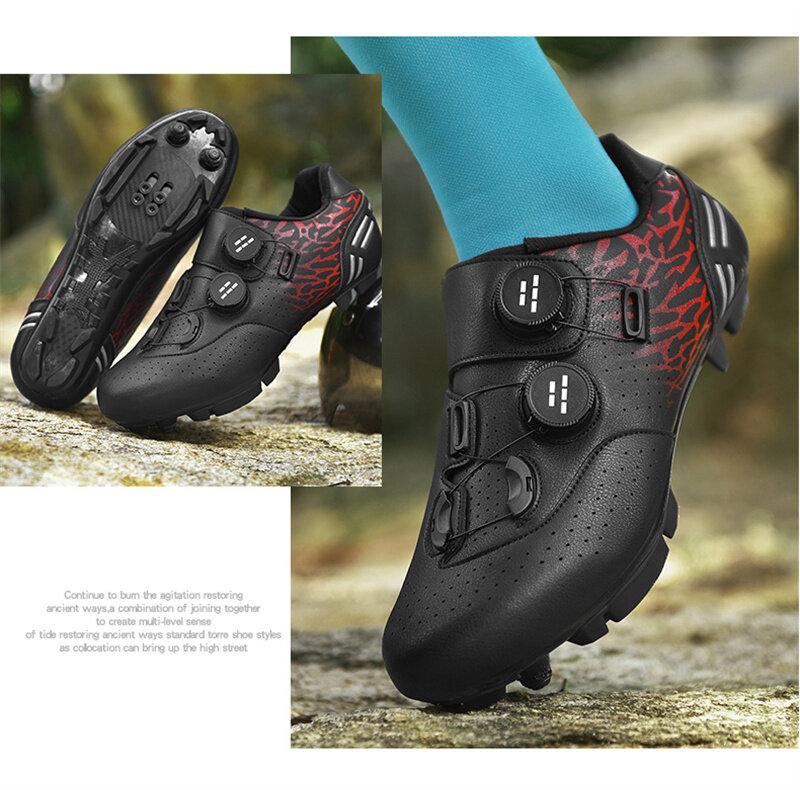 Product Introduction of 36-48 Outdoor Road Bike Non-locking Cycling Shoes New Biking Shoes for Men Double Button Road Mountain Shoes Bicycle Shoes Women Non-slip Sports Shoes 19