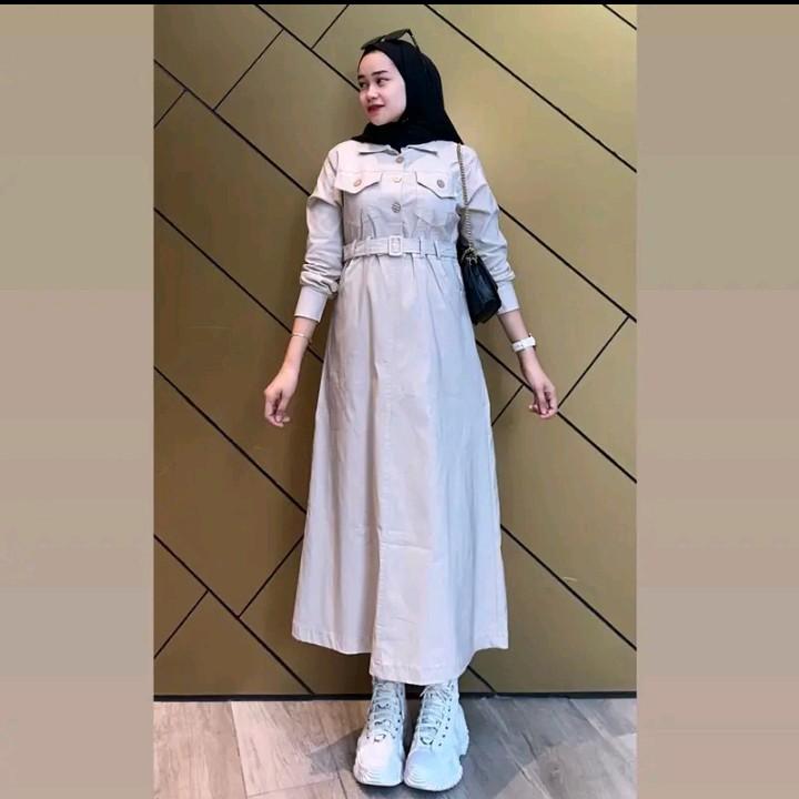 Dress sonia tali pinggang Nyaman Wanita Panjang 4
