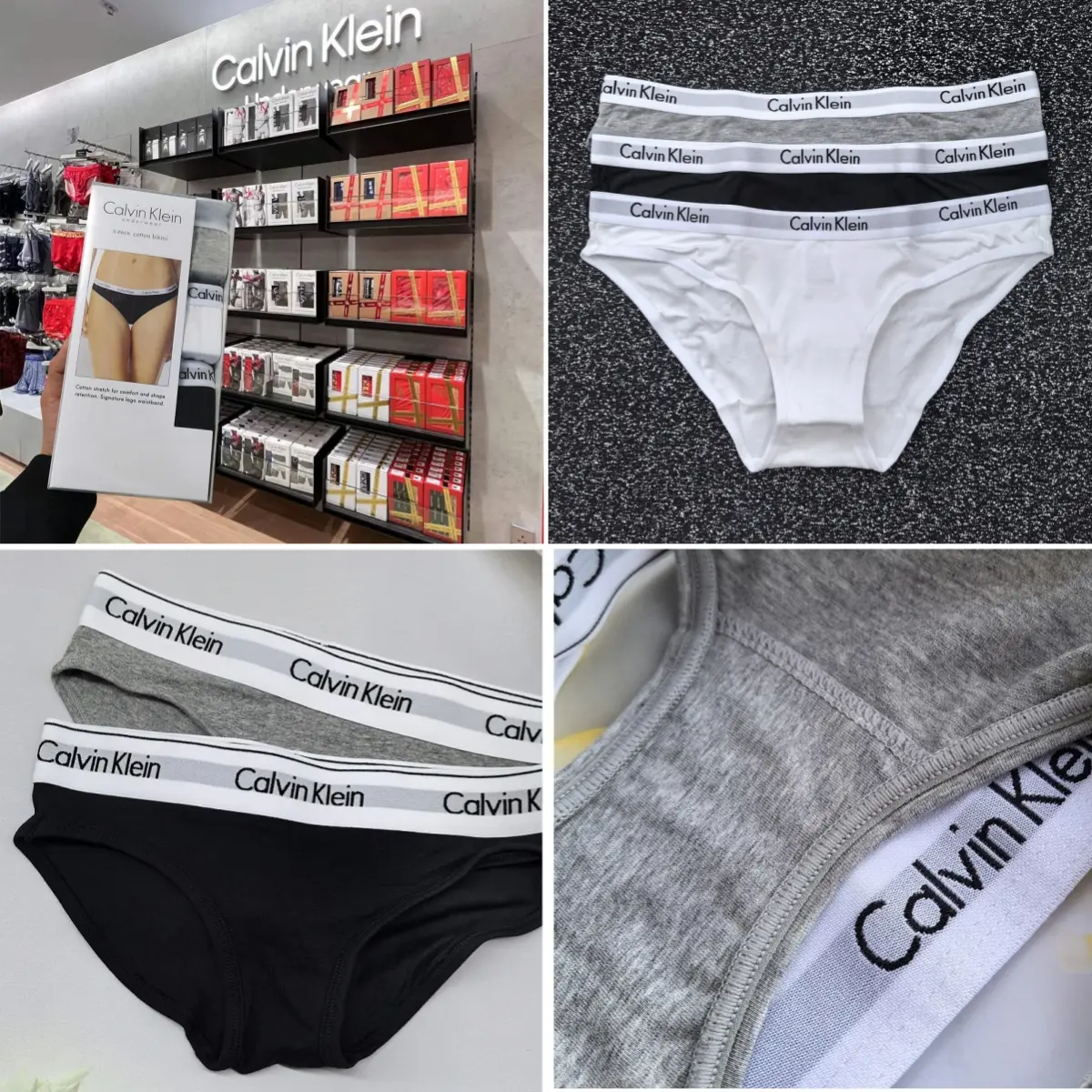Celana dalam wanita Calvin Klein asli model segitiga katun murni antibakteri bernapas bikini-paket 3 pcs Celana dalam wanita Calvin Klein asli model segitiga katun murni antibakteri bernapas bikini-paket 3 pcs